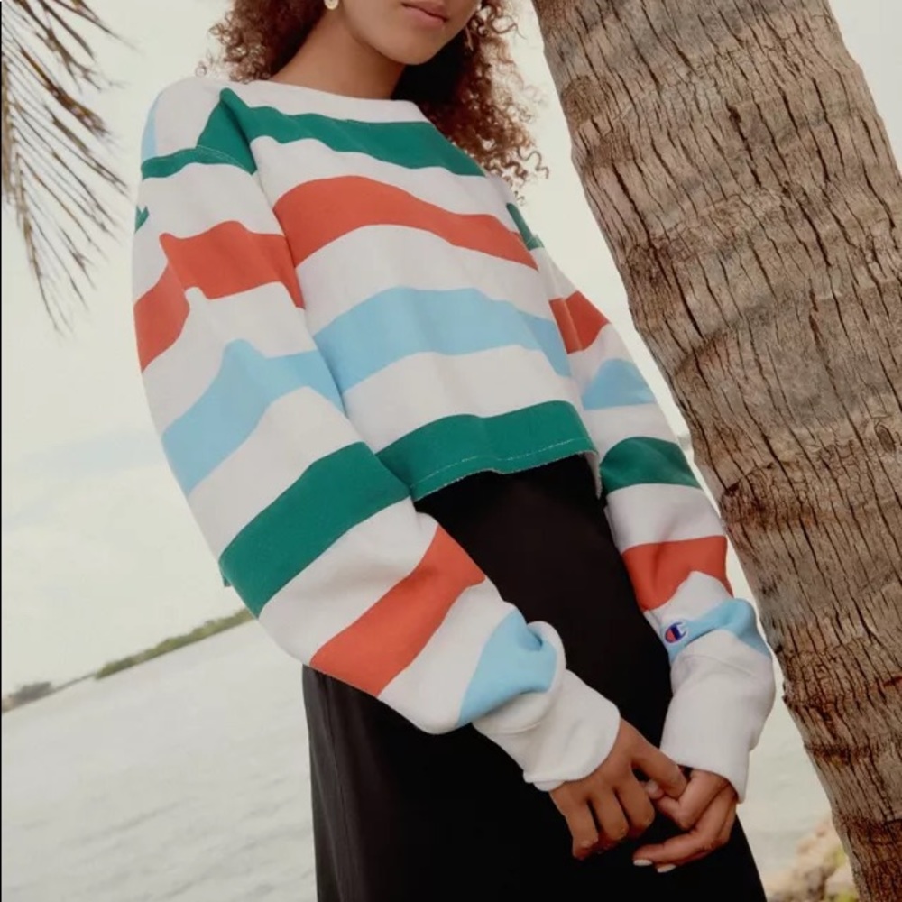 Champion Urban Outfitters Rainbow Stripe Sweater